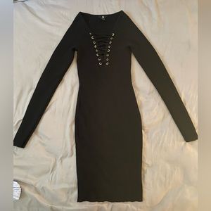 Long Sleeve V Neck Dress